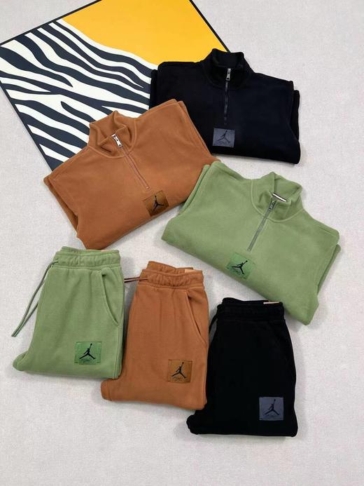 D120213男子2025冬季新款三色摇粒绒立领卫衣+长裤套装 商品图0