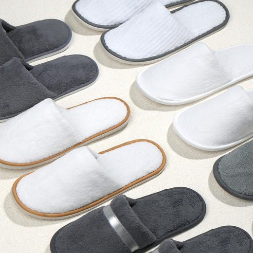 五星级酒店一次性拖鞋珊瑚绒民宿宾馆专用加厚防滑居家待客批发 商品图4