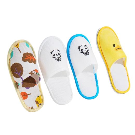酒店民宿居家儿童一次性拖鞋防滑透气卡通可爱待客旅行棉麻布拖鞋 商品图4