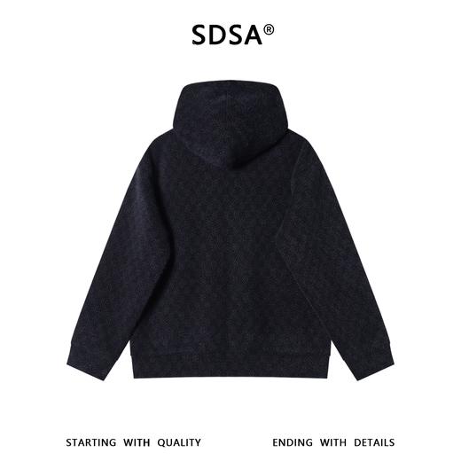 SDSA男士秋冬新款痞帅男装潮牌简约提花绒毛拉链开衫卫衣外套百搭 商品图4