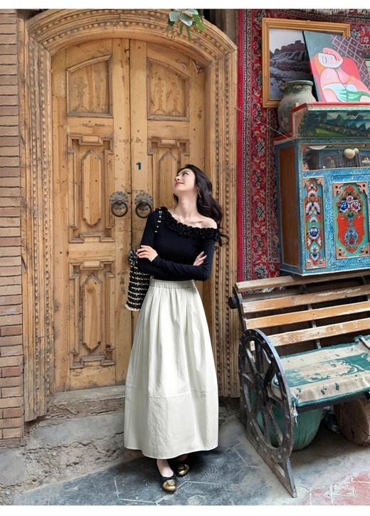 OLrain欧芮儿2025年新款百搭半身长裙白色通勤女 商品图3