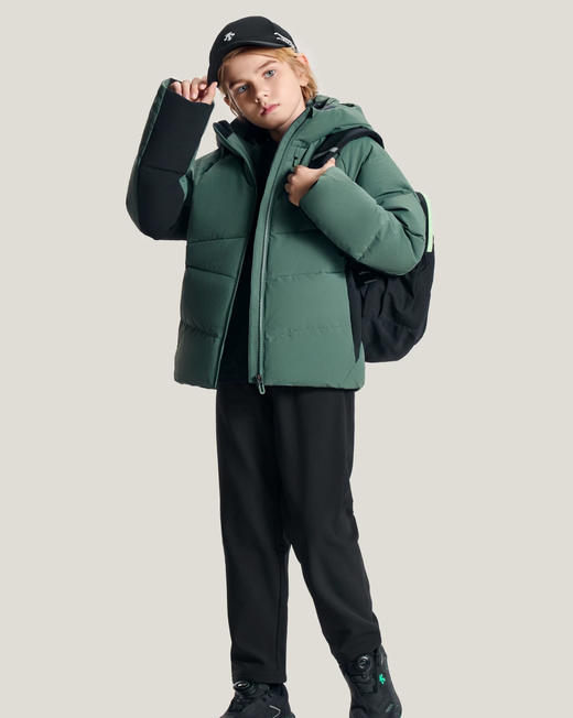 DST男童光转热科技运动连帽羽绒服120202 商品图2