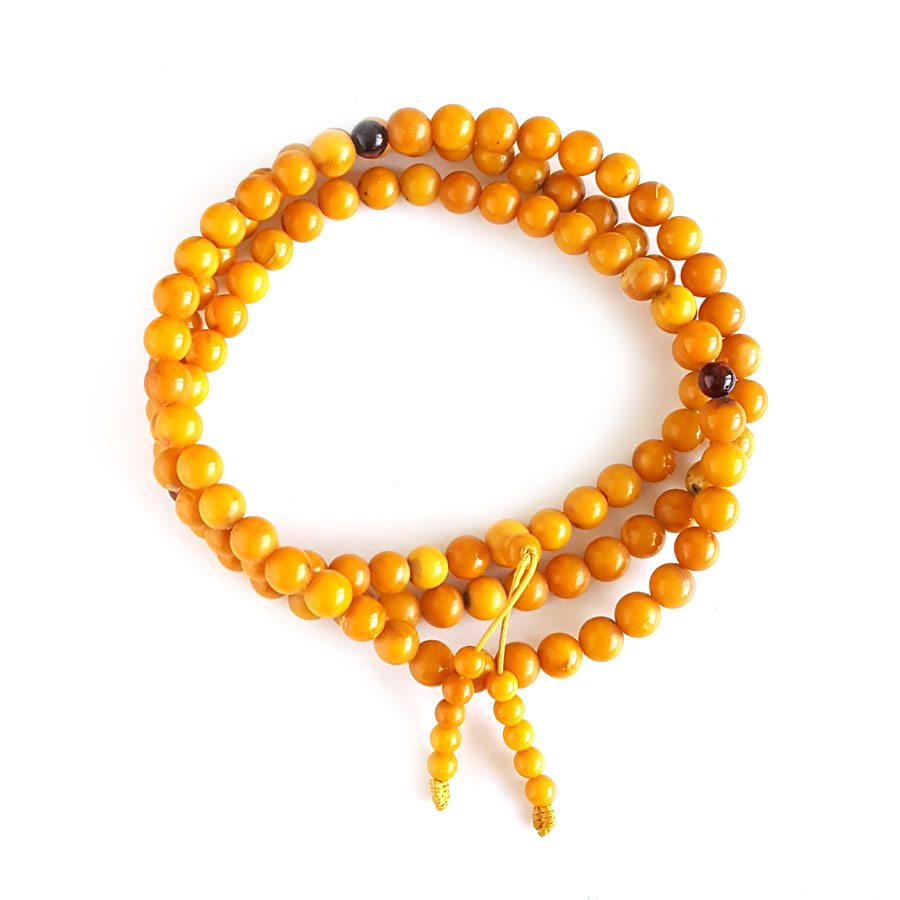 【天然正品】天然满蜜鸡油黄约7.2MM老蜜蜡多圈手串项链两用款7.2MM（皆取最大值）链长：41CM女士281125NJM16 特价