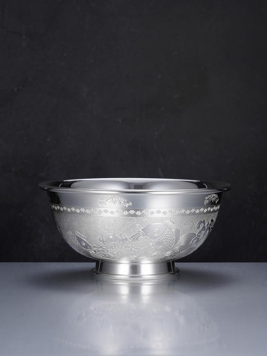 子佩集S999银【福鱼临门】碗摆件【FS022】纯银餐具2412 商品图0