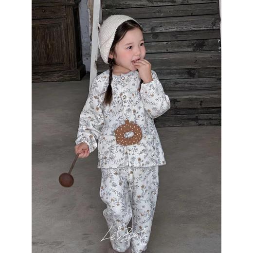 蕾蒂巴蒂【亲子款】三层夹棉家居服睡衣 秋冬新款宝宝中大童长袖碎花保暖儿童童装 商品图3