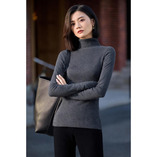 软弹15色羊毛针织打底衫 贴肤不扎 人手2件的百搭打底衫 纯色紧身羊毛打底衫高弹针织衫女2900 商品图9