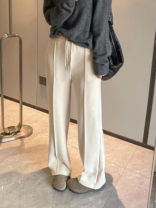 D120237秋冬季加绒松紧抽绳高腰糯米裤女款长裤 商品图2