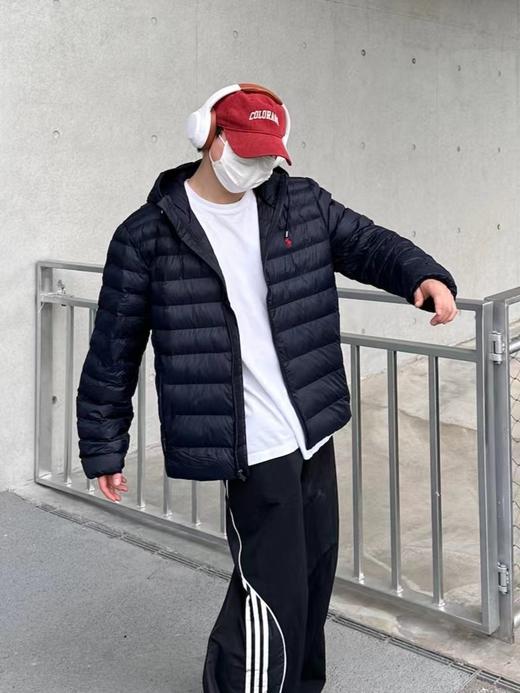 D120208冬季新品轻薄款连帽小标羽绒服外套男女同款 商品图6