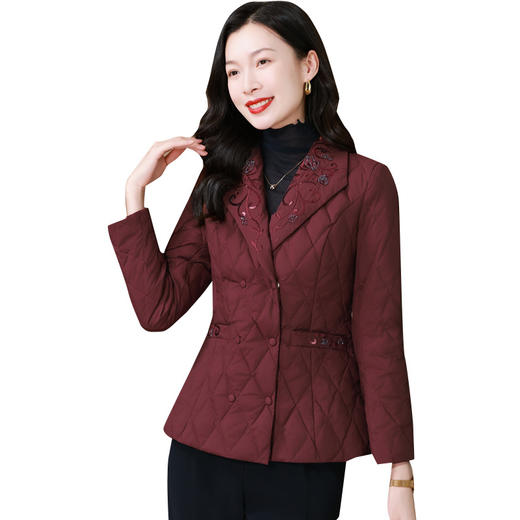 西装领刺绣双排扣羽绒棉服，保暖加厚棉衣KQL-B43N1662 商品图4