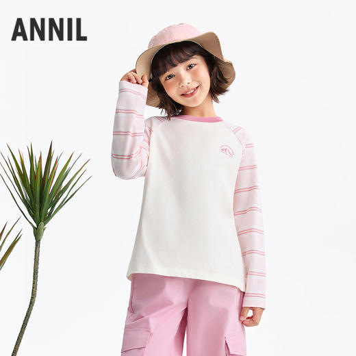男女童圆领长袖针织衫春季新款安奈儿童装EM611567 商品图1