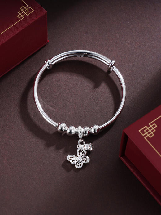 子佩集S999银【福蝶翩翩】童镯【TZ000772】纯银儿童2412 商品图0