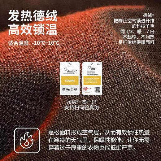 憨棉匠德绒保暖内衣 商品图5