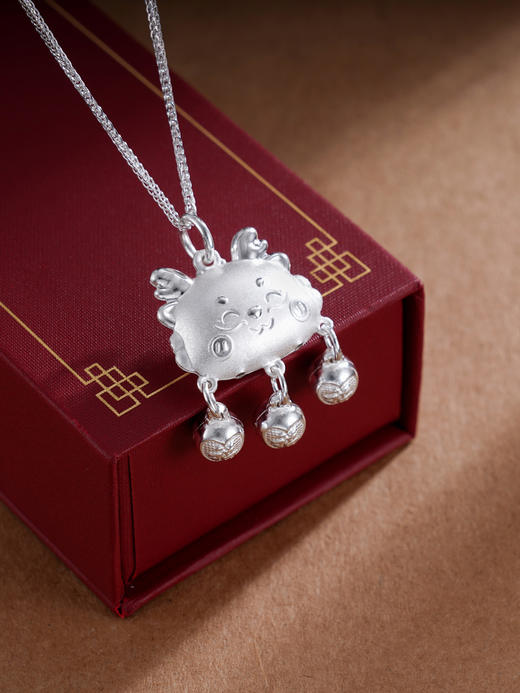 子佩集S990银【饺子龙】长命锁套链项链【CM5000-1】纯银儿童2412 商品图2