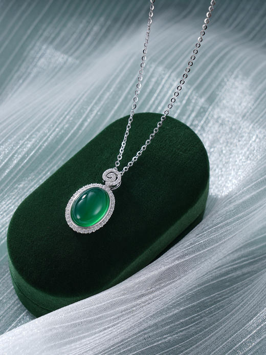 子佩集S925银【盛夏流光】套链【TL013148】纯银绿玉髓项链2412 商品图7