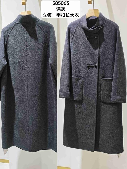 585063立领一字扣长大衣 商品图0
