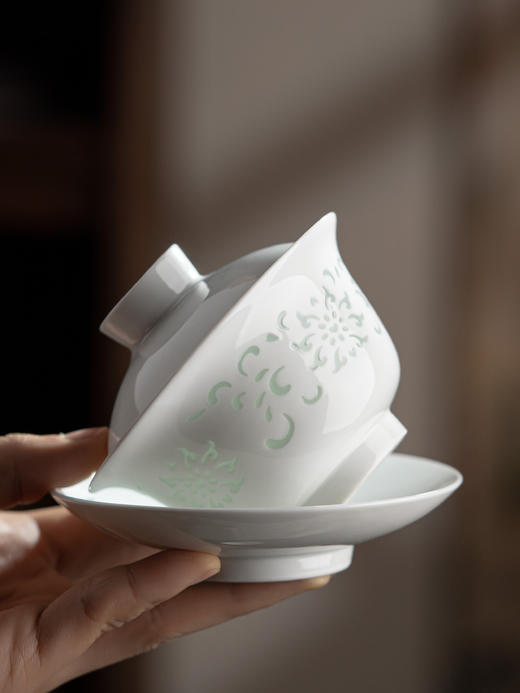 【12月新人专享】素玲珑盖碗茶具套组 商品图3