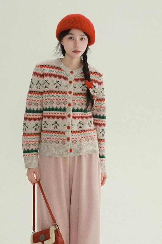 Stay2Weeks 圣诞文艺复古提花舒适针织开衫 21905 商品图3