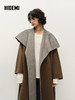 HIDEMI 进口澳洲美利奴双面双色长毛羊毛大翻领茧型大廓形大衣 商品缩略图5