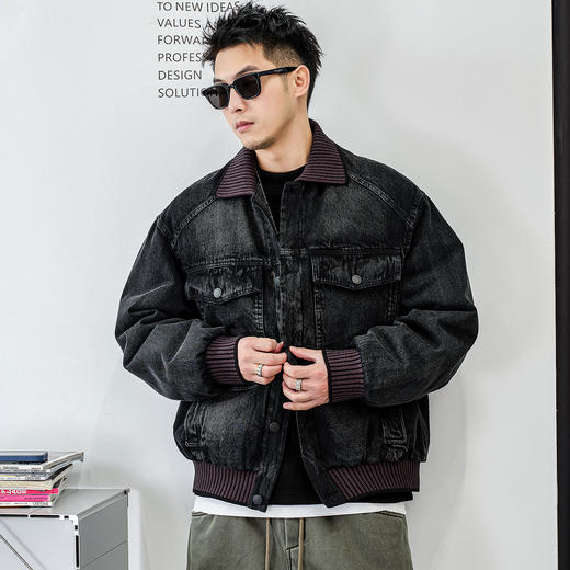 徐太浪【做旧工装 拼接口袋】翻领羽绒服男冬季休闲风防寒服外套 商品图2
