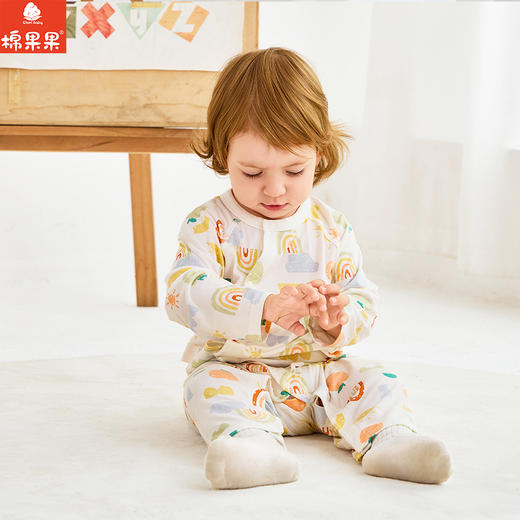 棉果果春季新品男宝女宝满印柔软舒适莫代尔偏襟连体衣M101720426003 商品图0