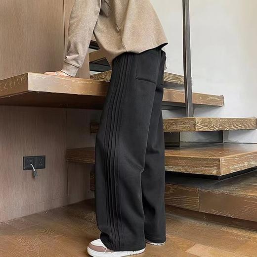 D120216加绒冬季潮流加绒宽松时尚运动男女情侣款卫裤 商品图3