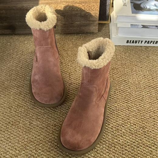 加绒保暖小暖炉！2025雪地靴反绒牛皮侧拉链休闲韩版棉靴女款！ 商品图4