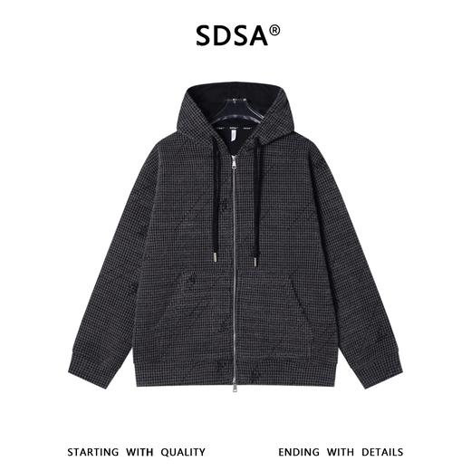 WT311SDSA男士秋冬新款痞帅男装高级感简约撞色线条拉链连帽卫衣百搭潮 商品图1