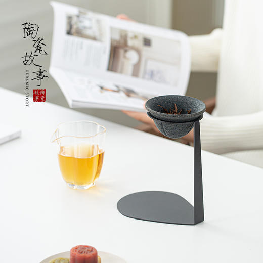 陶瓷故事无孔茶漏茶滤过滤网茶水分离公道杯茶漏一体支架泡茶神器 商品图5