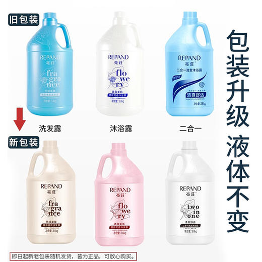 亮荘洗发水沐浴露3.8L二合一理发店酒店民宿浴场大桶补充液批发 商品图3