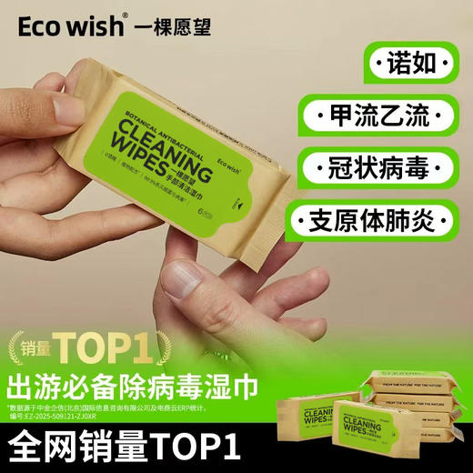 华西20251119-EcoWish手部清洁湿巾6片/一袋 商品图1