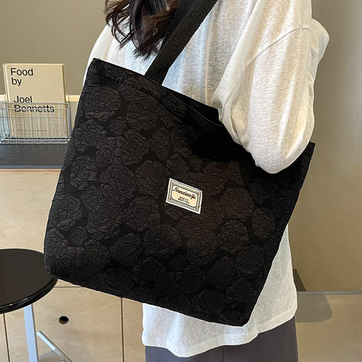 韩国ins小众帆布包包 简约随性百搭包 新款时尚通勤托特包 女大学生上课单肩包 商品图5