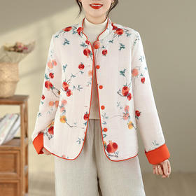 2025夏季新款复古民族风改良中式文艺休闲夹棉来了棉服外套上衣女