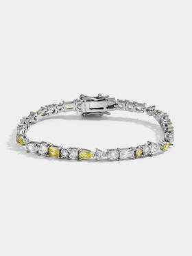 订购8周到｜Lili Claspe-Mavis Tennis-网球 银色 双色锆石 手链［美国设计师］