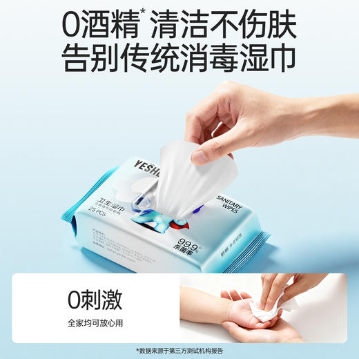 ⁵【蓝狮子-银杏叶卫生湿巾】无酒精 含银杏提取物+苯扎氯铵  25抽一包 YY05-YSZJ 商品图2
