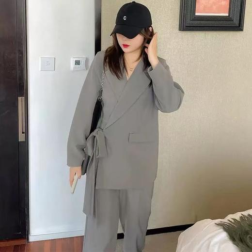 双十二福利！【诗铭洛可】W752西服外套侧系带显瘦遮肉气场外套 商品图1