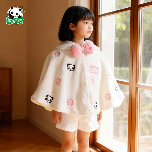 熊猫屋PANDAHOUSE 潘兜毛绒披风-蝴蝶结  送纸袋 商品图3