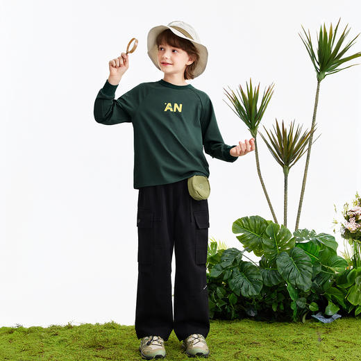 男女童全腰梭织单裤春季新款安奈儿童装EM616547 商品图5