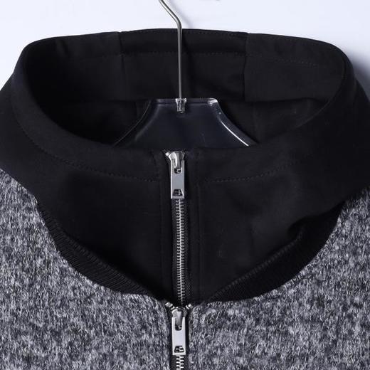 25051SDSA男士秋冬新款痞帅男装美式潮牌撞色假两件羊毛外套百搭时尚 商品图2