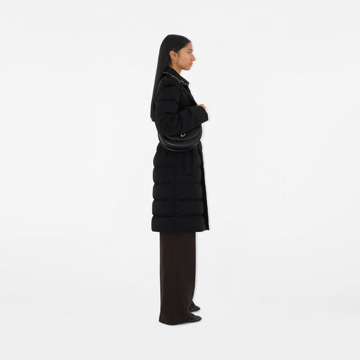 【一】BURBERRY 巴宝莉 女士中长款尼龙肯特羽绒服 黑色 8097869 C1900 商品图3