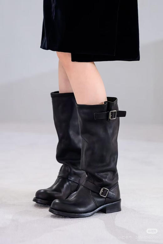 122-3 怕打 复古西部牛仔 皮带扣全皮长靴 筒围够宽 码数准 轻便舒适 商品图6