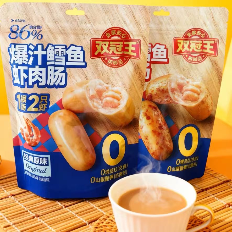 爆汁鳕鱼虾肉肠175g