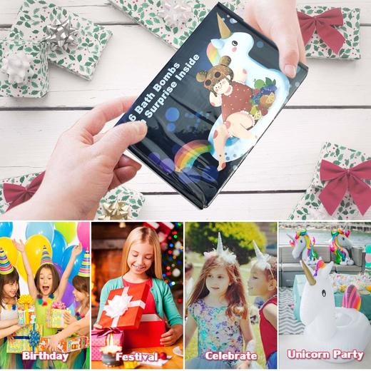 Angelland 儿童沐浴泡澡球套装 内含惊喜独角兽玩具 天然水果香 安全成分 商品图5