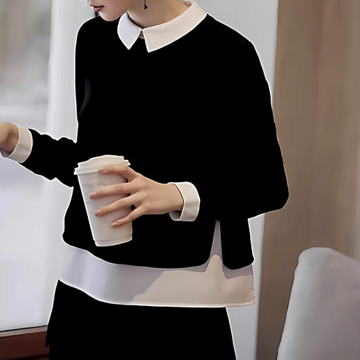 裁缝学苑AS602假两件翻领衬衣纸样女装新款穿搭通勤上衣服装打板 商品图1