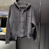 NC连帽抽绳小标毛织开衫50914（灰）冬季254011270321 商品缩略图0