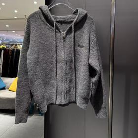 NC连帽抽绳小标毛织开衫50914（灰）冬季254011270321