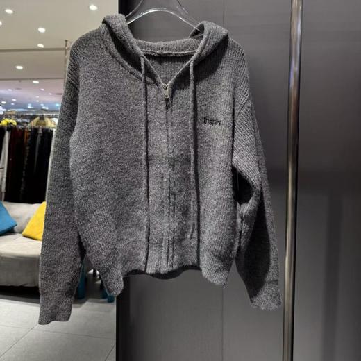 NC连帽抽绳小标毛织开衫50914（灰）冬季254011270321 商品图0