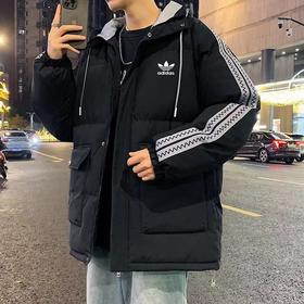 D120221冬季休闲运动款加厚保暖连帽棉衣情侣棉服