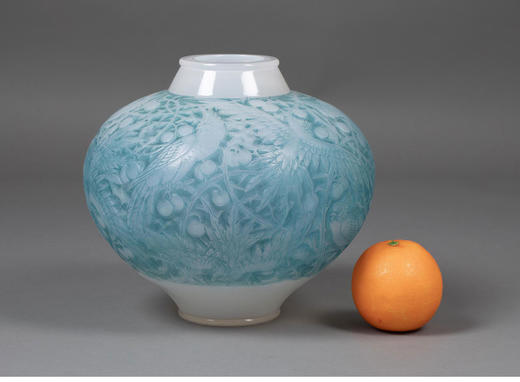 独角鹿西洋古董1924年法国出品「Aras 南美鹦鹉」款淡蓝色欧泊水晶花瓶 商品图1