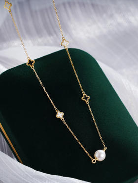 子佩集S925银珍珠套链【JYZTL033】纯银镀金珍珠项链2412