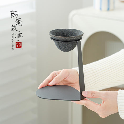 陶瓷故事无孔茶漏茶滤过滤网茶水分离公道杯茶漏一体支架泡茶神器 商品图1